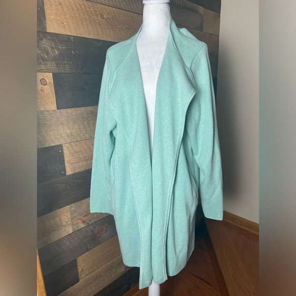 J. Crew Vanessa Longline Open Front Cardigan Sweater Coat 2X Mint Green - Picture 1 of 9